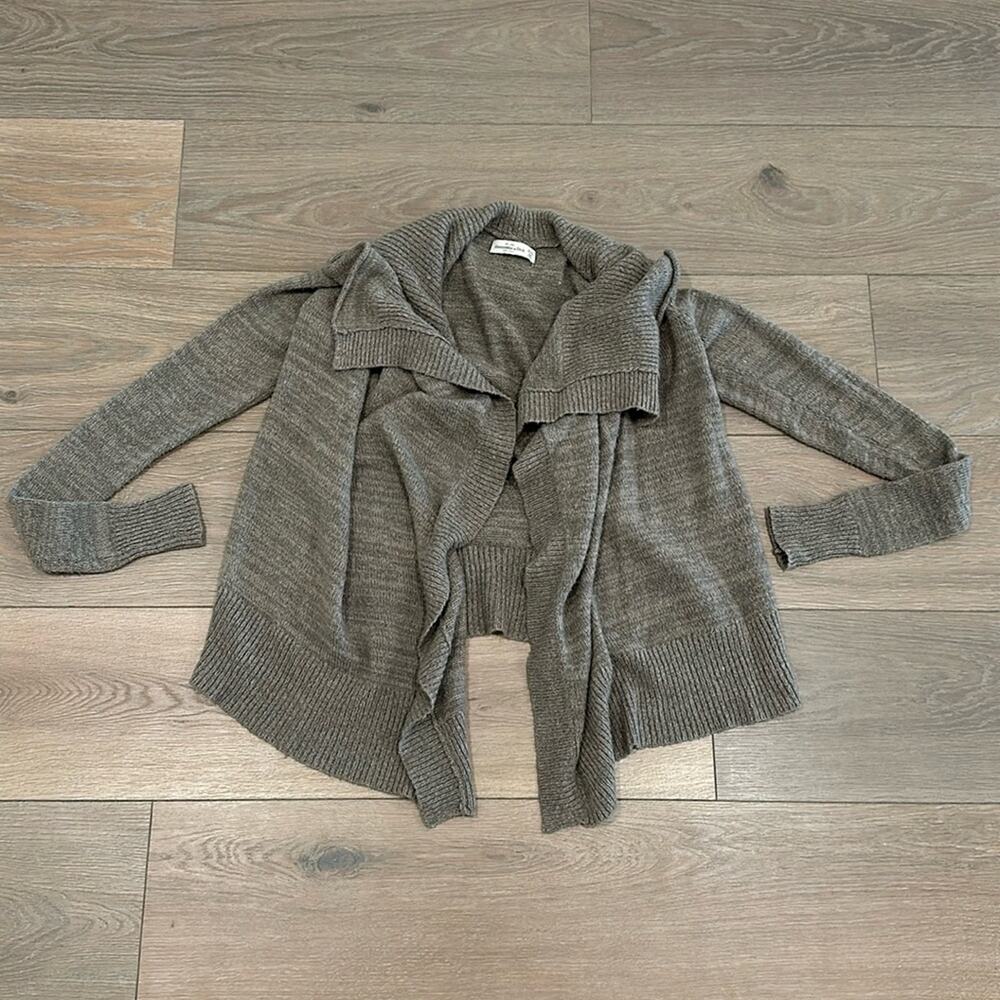 ABERCROMBIE & FITCH Gray Taupe Knitted Open Front Cardigan Sweater Size XS/S